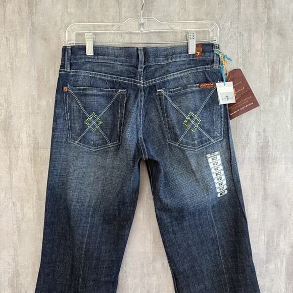7 Seven For All Mankind Dojo Jeans Womens 27 Flared Swarovski Embellished NWT - Picture 3 of 16